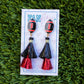 Football Earrings, Game Day Earrings, Tassel Earrings, Team Color Earrings