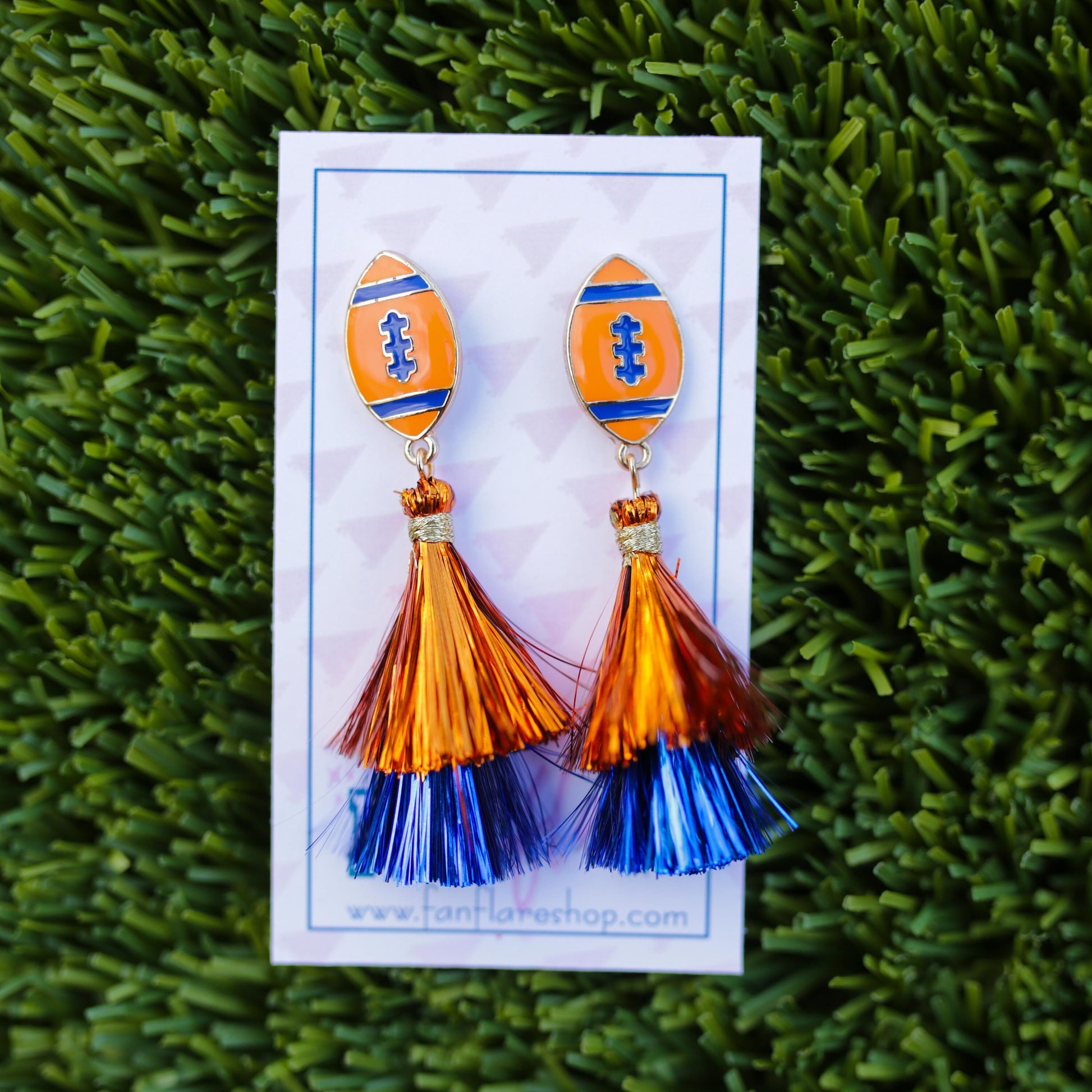 Football Earrings, Game Day Earrings, Tassel Earrings, Team Color Earrings