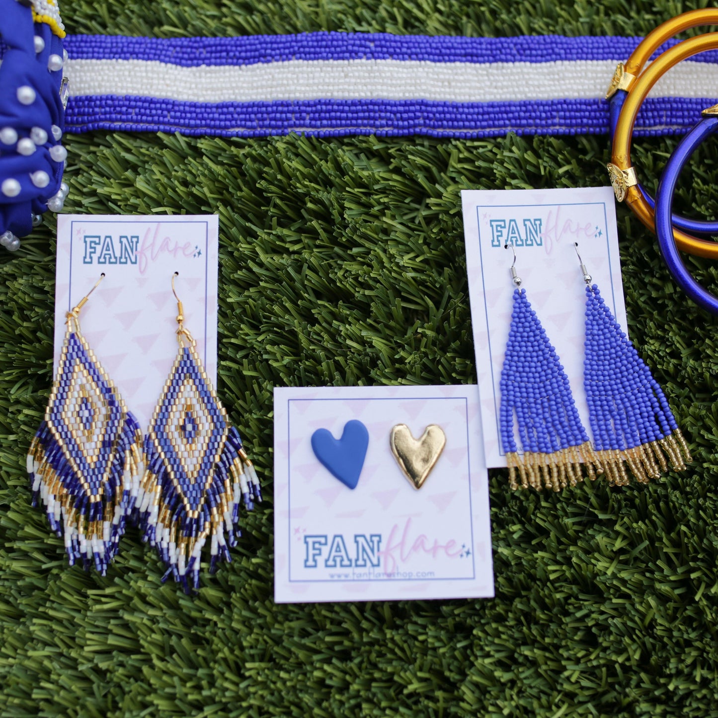 Blue and Gold Game Day Statement Earring Collection