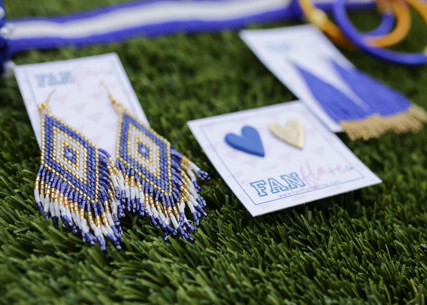 Blue and Gold Game Day Statement Earring Collection