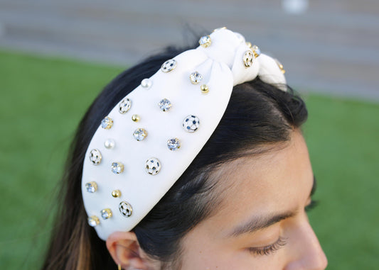 Soccer Studded Game Day Headband | Choose Your Team Color