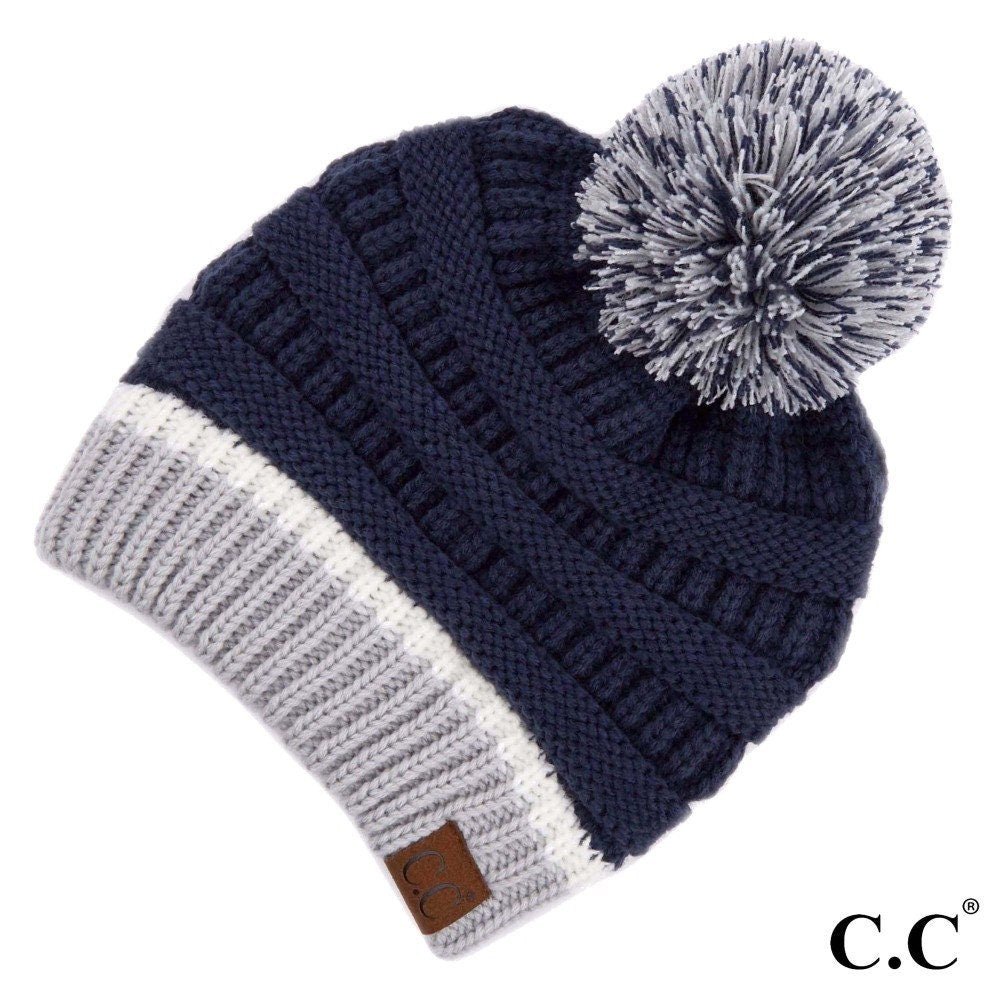 Silver + Navy Beanie | Game Day