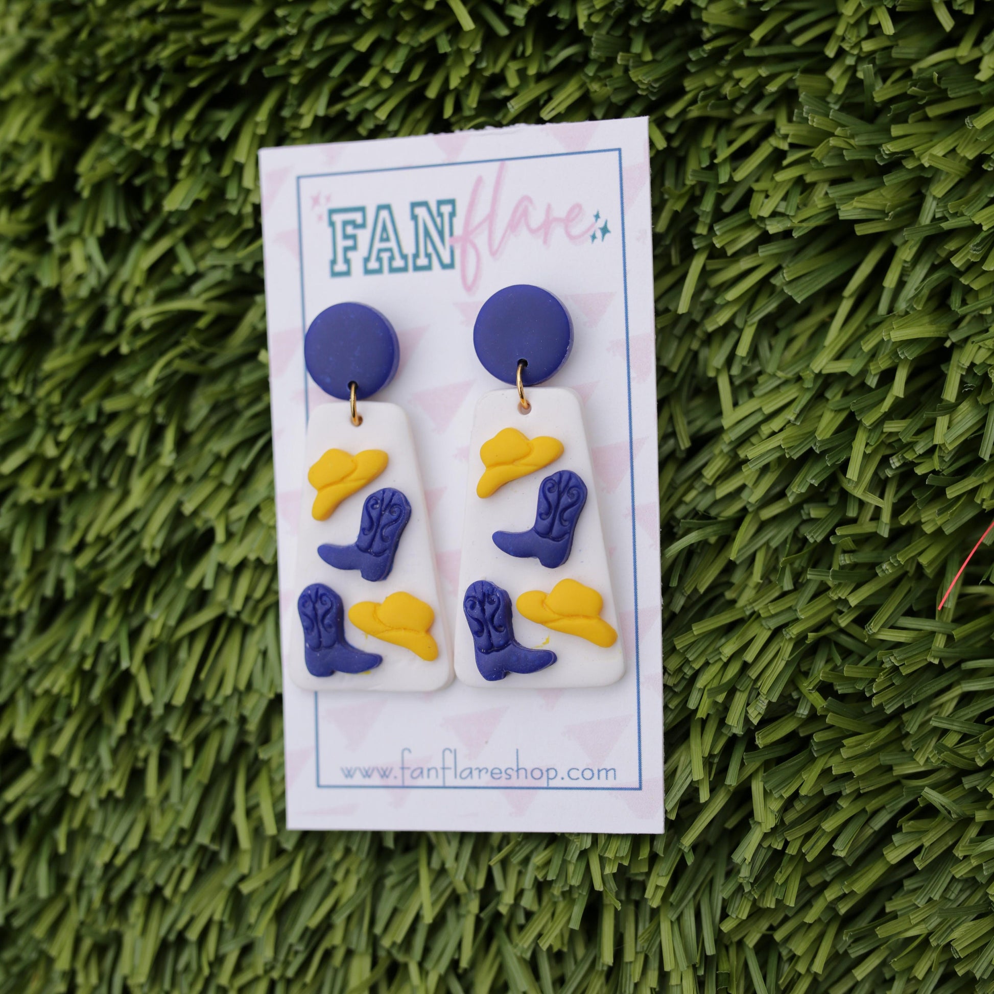 The Blue and Yellow Collection | Game Day Clay Earrings