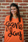 Orange + Black Metallic Letter Game Day Letter Top - Fan Flare