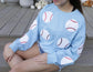 Baby Blue Sequin Baseball Long Sleeve Game Day Shirt