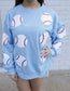 Baby Blue Sequin Baseball Long Sleeve Game Day Shirt