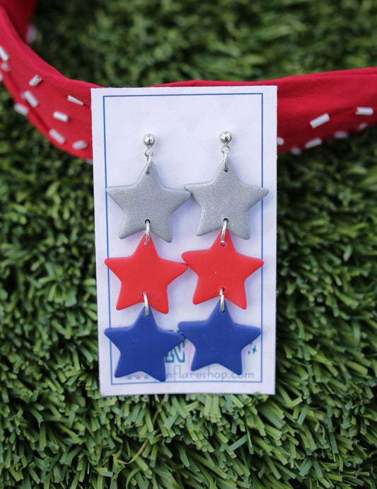 Game Day Clay Star Trio Earrings / Choose Your Team Colors