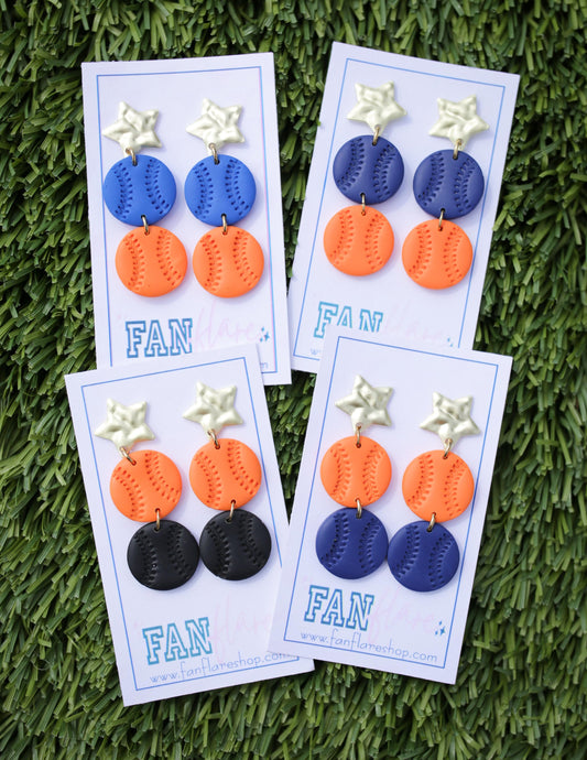 Game Day Clay Baseball Earrings