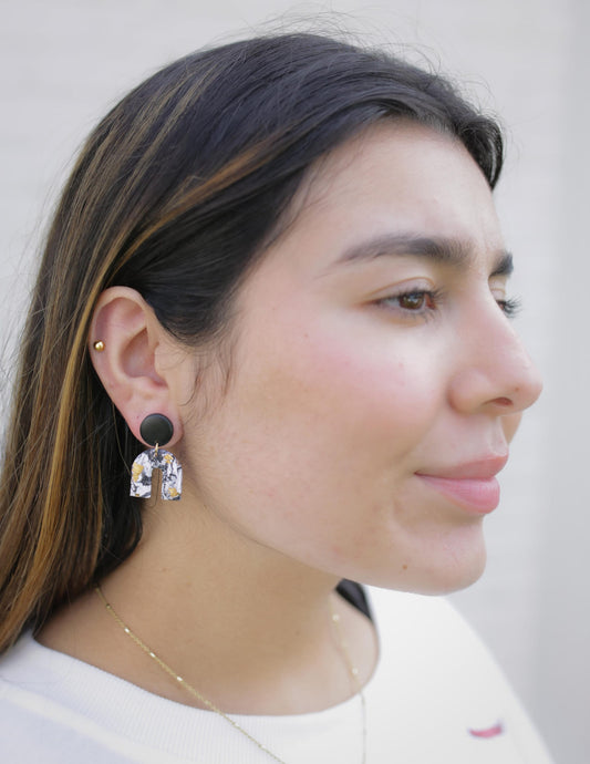 Game Day Clay Black & Gold Earrings