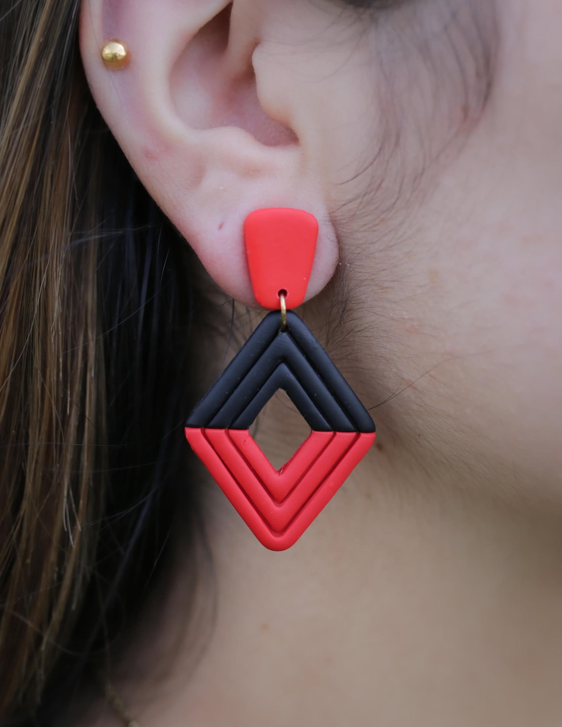 Game Day Clay Diamond Color Block Earrings / Choose Your Team Colors