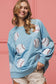 Baby Blue Sequin Baseball Long Sleeve Game Day Shirt