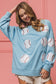 Baby Blue Sequin Baseball Long Sleeve Game Day Shirt