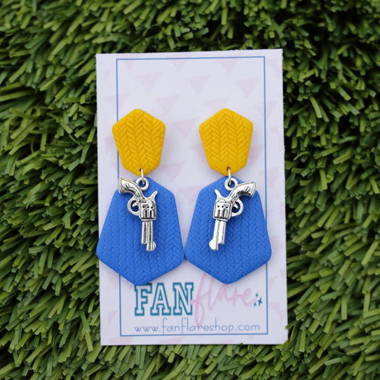 The Blue and Yellow Collection | Game Day Clay Earrings