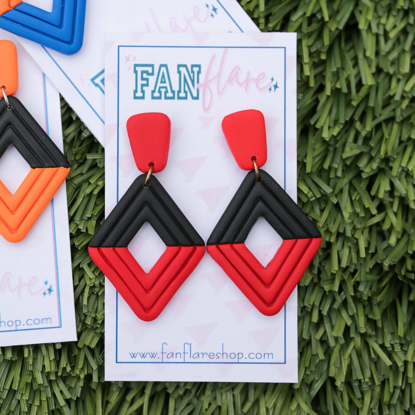 Game Day Clay Diamond Color Block Earrings / Choose Your Team Colors