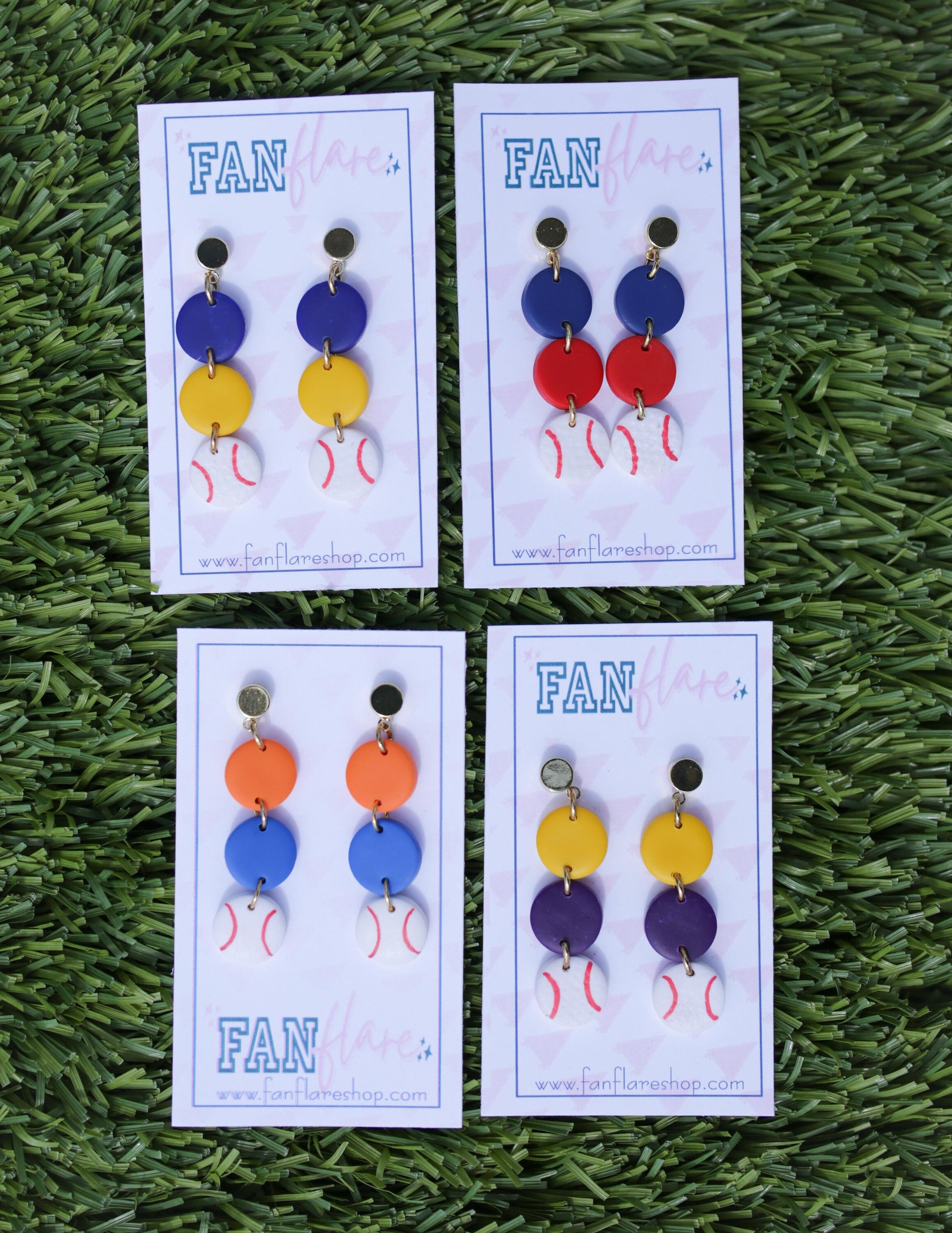 Game Day Clay Baseball Earrings / Choose Your Team Colors