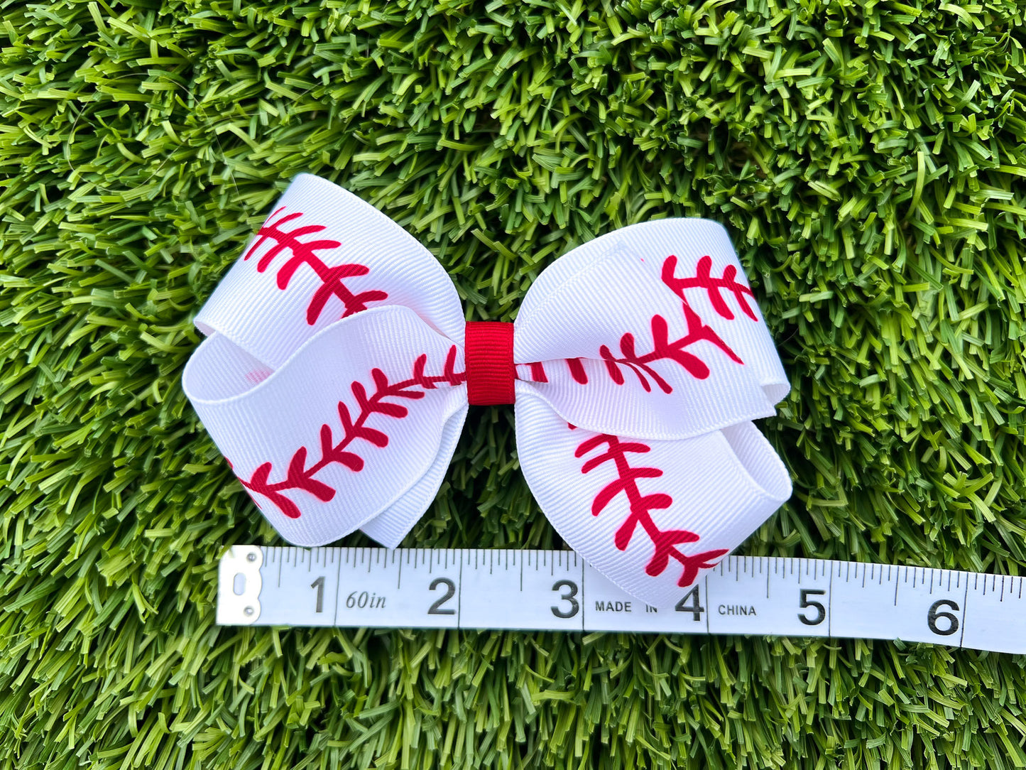 Baseball Grosgrain Bow / Game Day