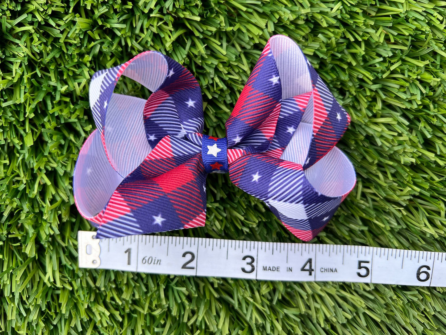 July 4th / Red White Blue / Grosgrain Bow / Game Day / Team Colors / Stars