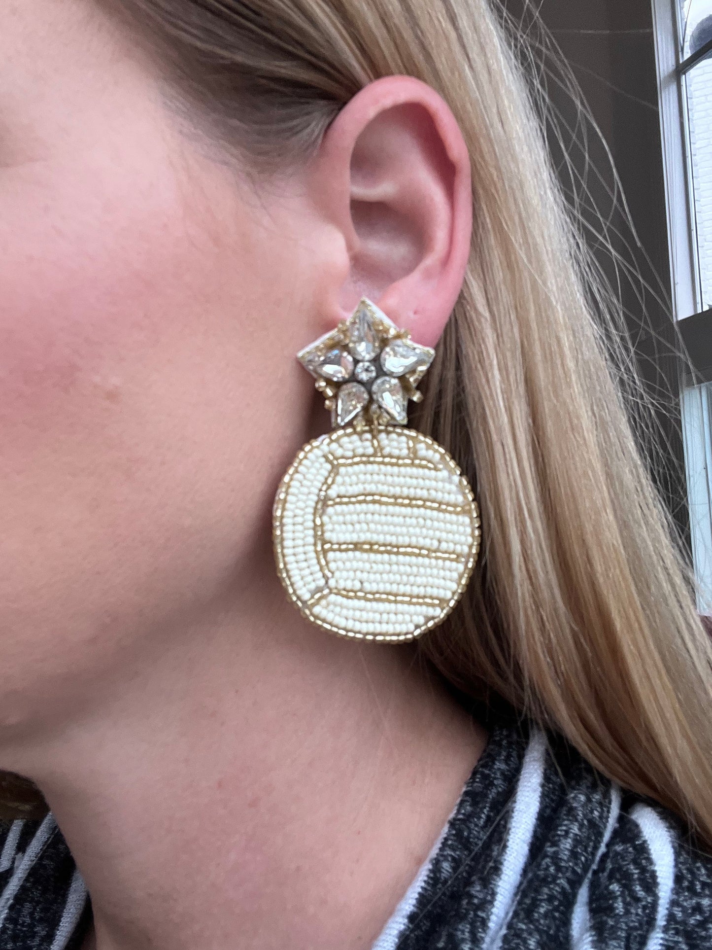 Beaded Volleyball Game Day Earrings