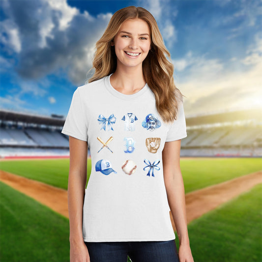 Women's Barbe Baseball Watercolor Coquette Sublimated Shirt