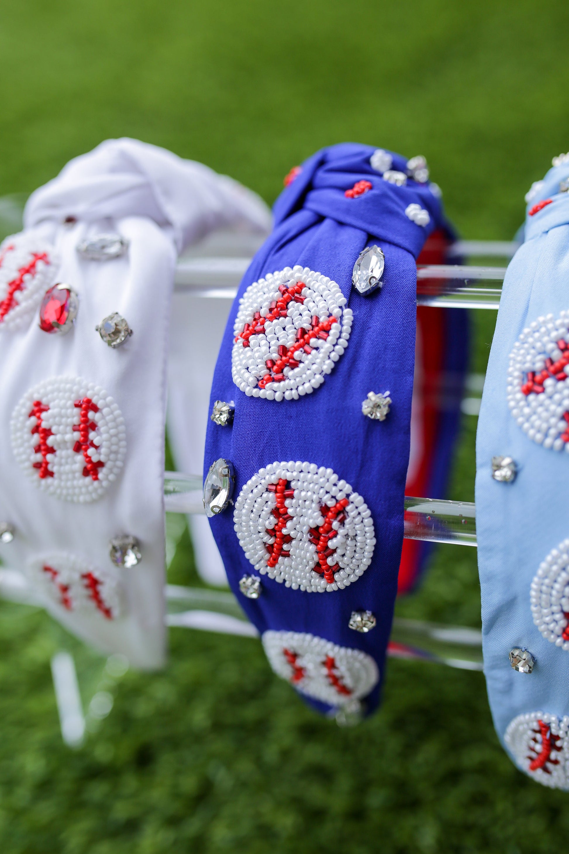 Baseball Headband / Beaded Game Day Knot Headband