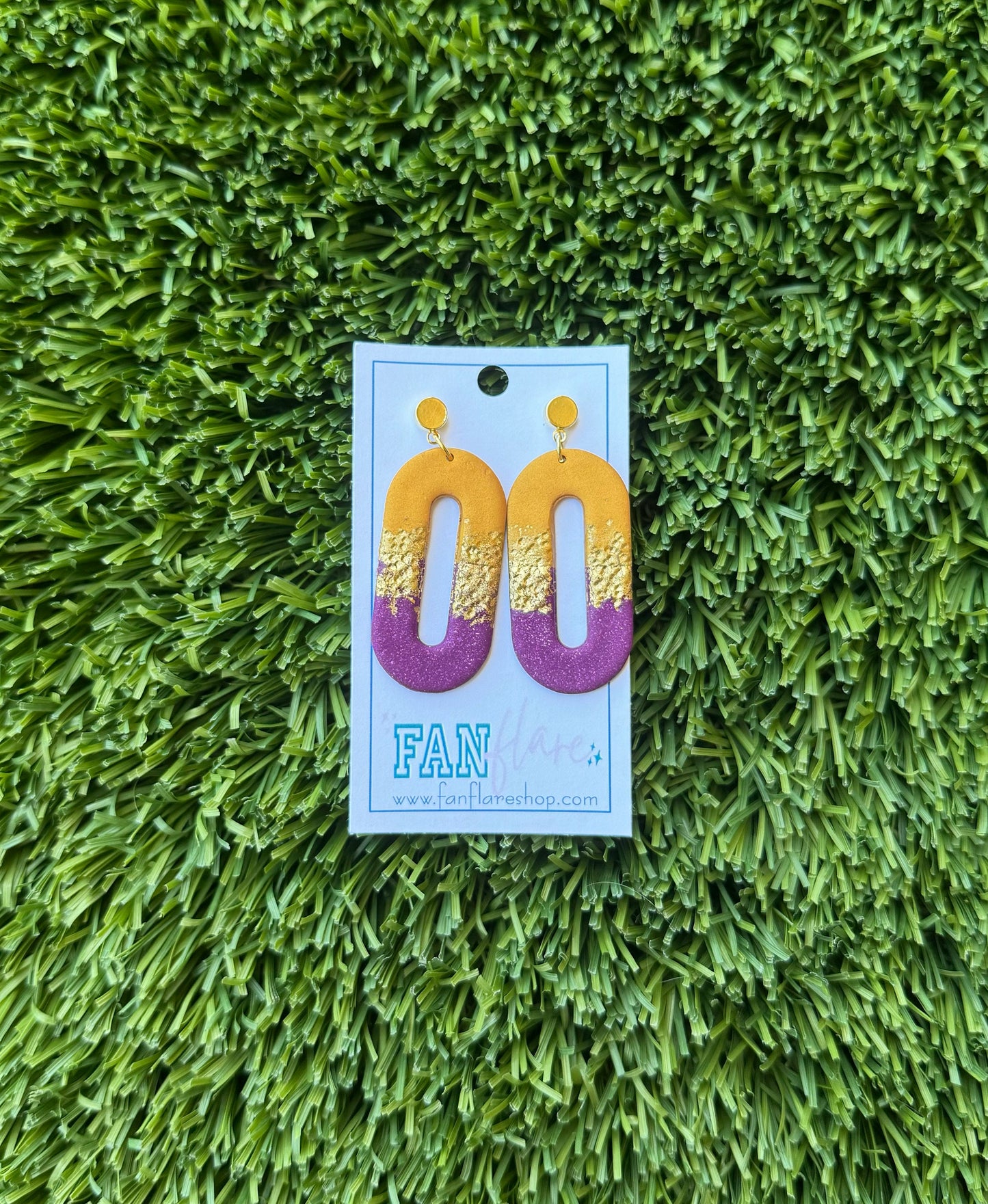 The Purple and Gold Collection | Game Day Clay Statement Earrings