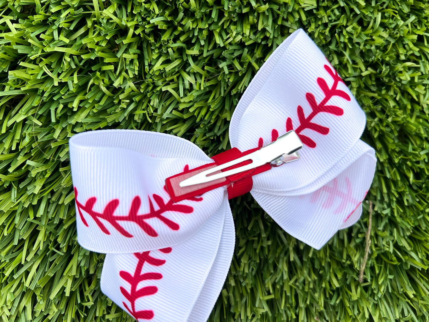 Baseball Grosgrain Bow / Game Day