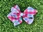 Crimson & Gray Gingham Bow / Game Day / Grosgrain