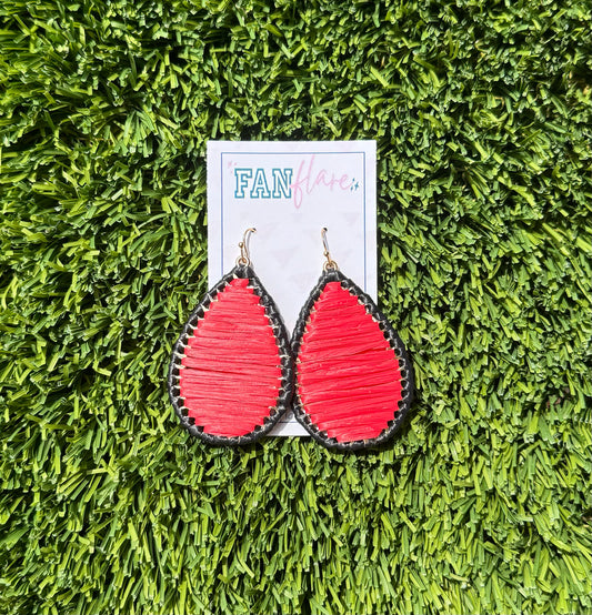 Game Day Raffia Teardrop Earrings