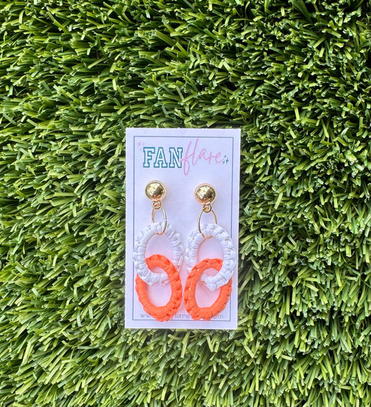 Raffia Statement Earrings, Game Day Earrings, Team Color Earrings