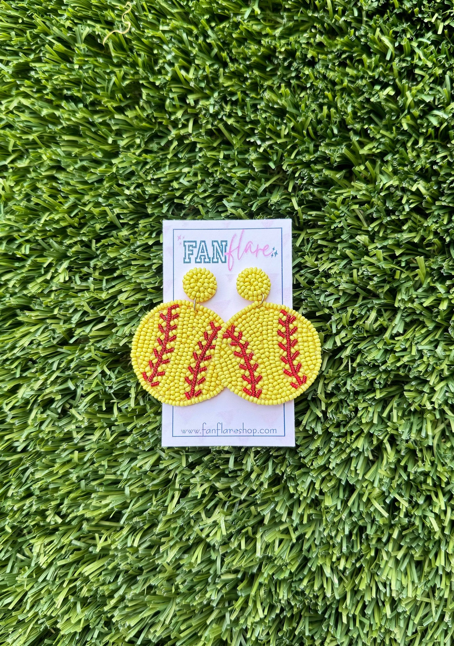 Beaded Softball Game Day Earring