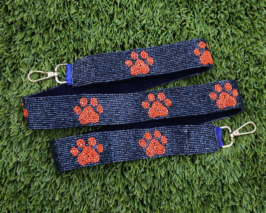 Paw Beaded Game Day Bag Straps, Beaded Bag Strap, Stadium Bag Strap, Purse Strap