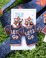 Beaded LET'S GO Football Jersey Game Day Earrings |