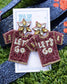 Beaded LET'S GO Football Jersey Game Day Earrings |