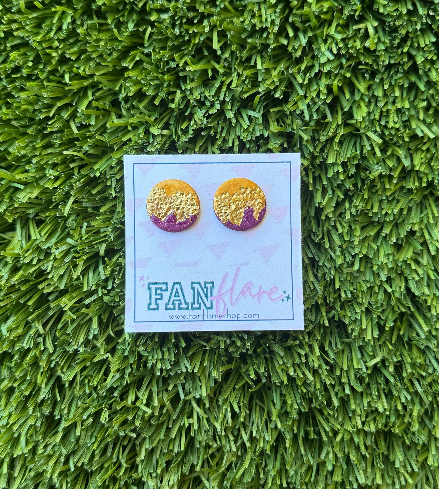 The Purple and Gold Collection | Game Day Clay Statement Earrings