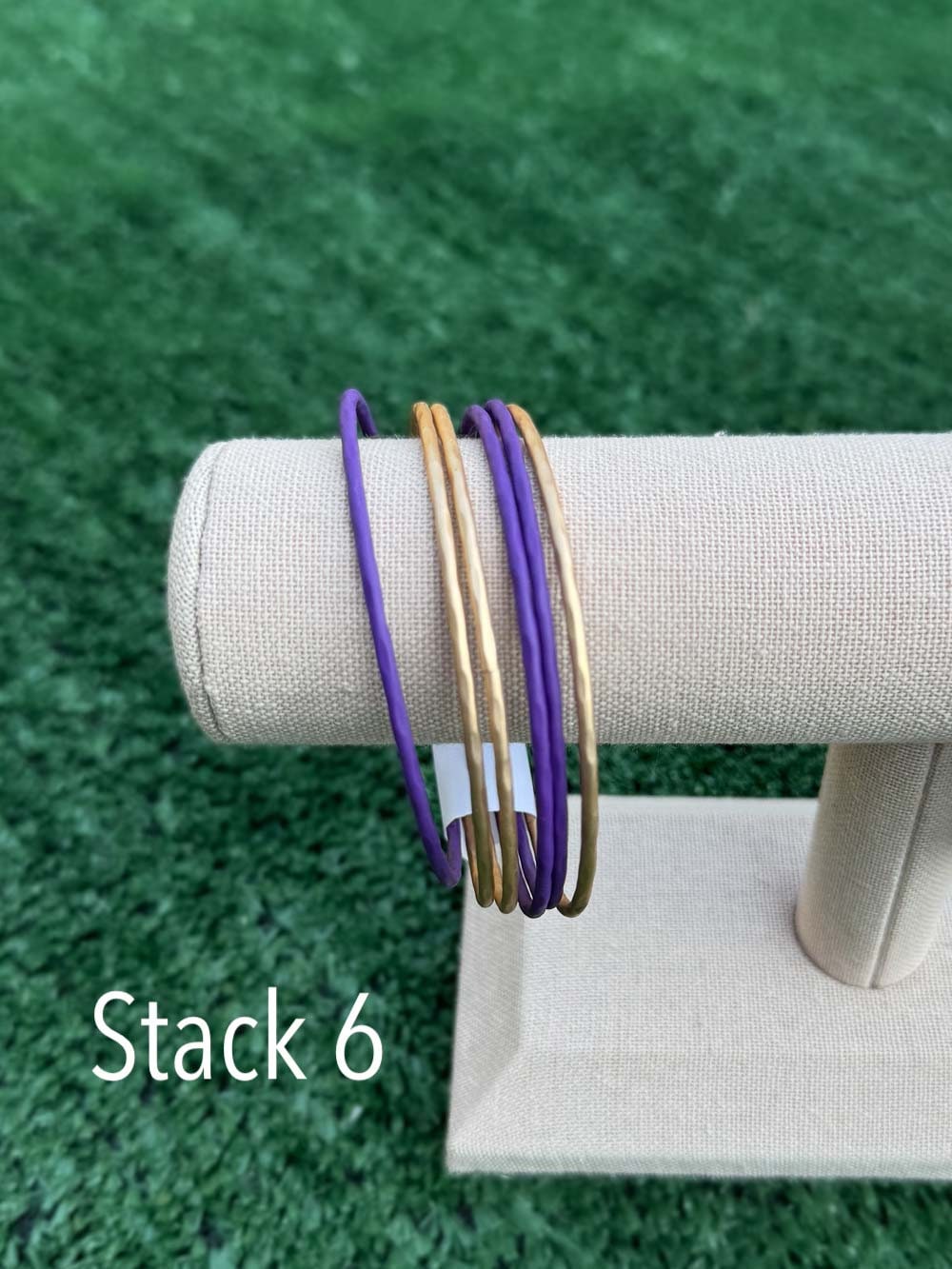 Purple + Gold Game Day Bracelet Stacks | Elastic hair ties