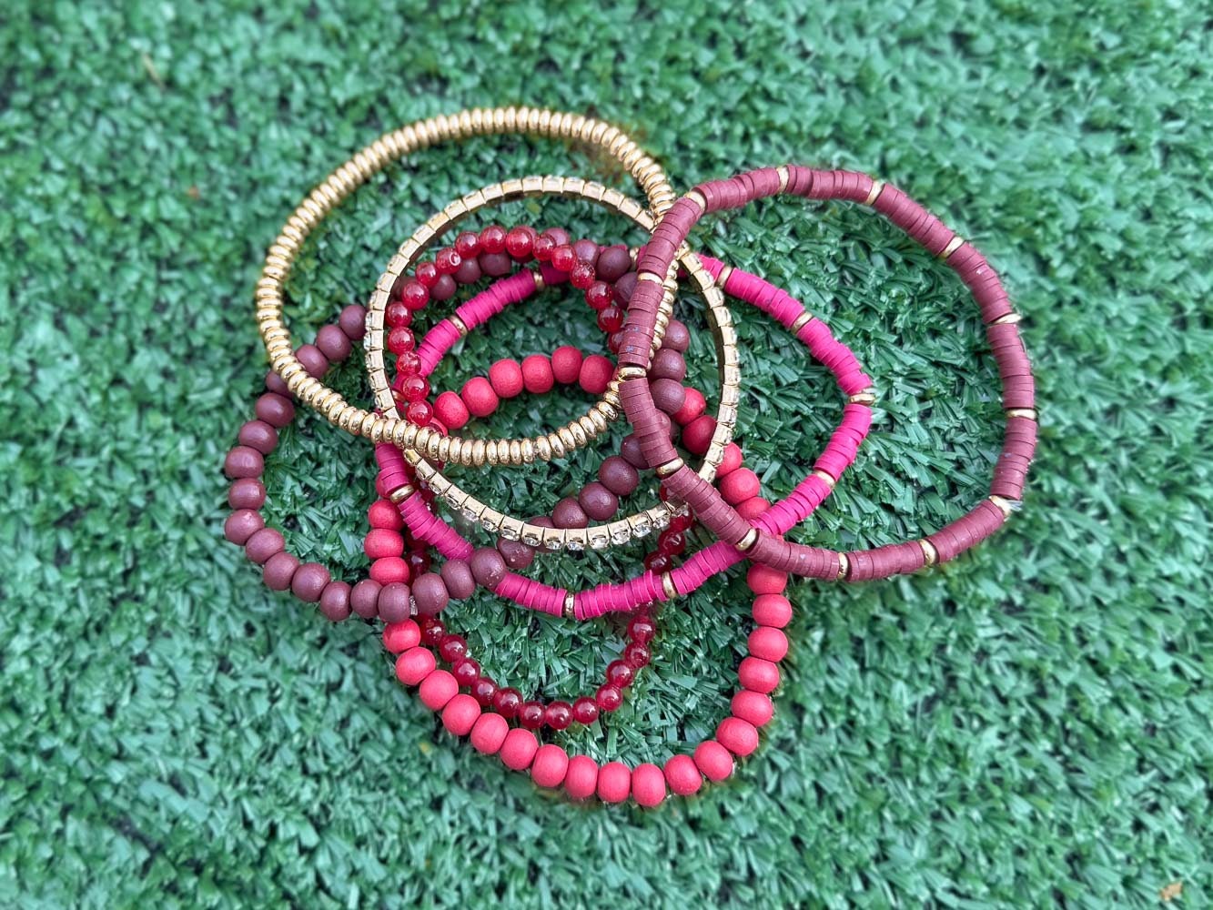 Beaded Stretch Game Day Bracelet Stacks