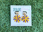 Game Day Clay Pom Pom Earrings, Purple and Yellow Cheer Earrings