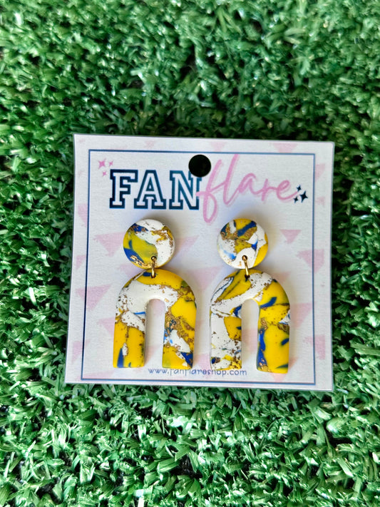 Navy and Gold Clay Collection | Game Day Earrings