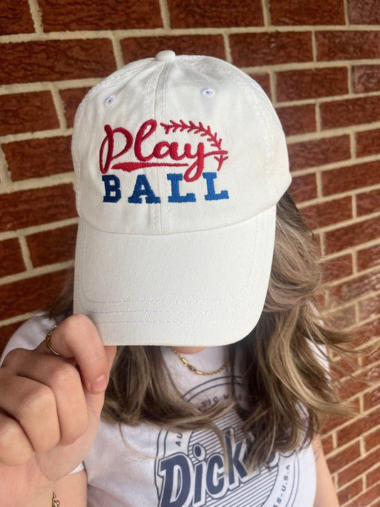 Play Ball White Game Day Hat - Fan Flare